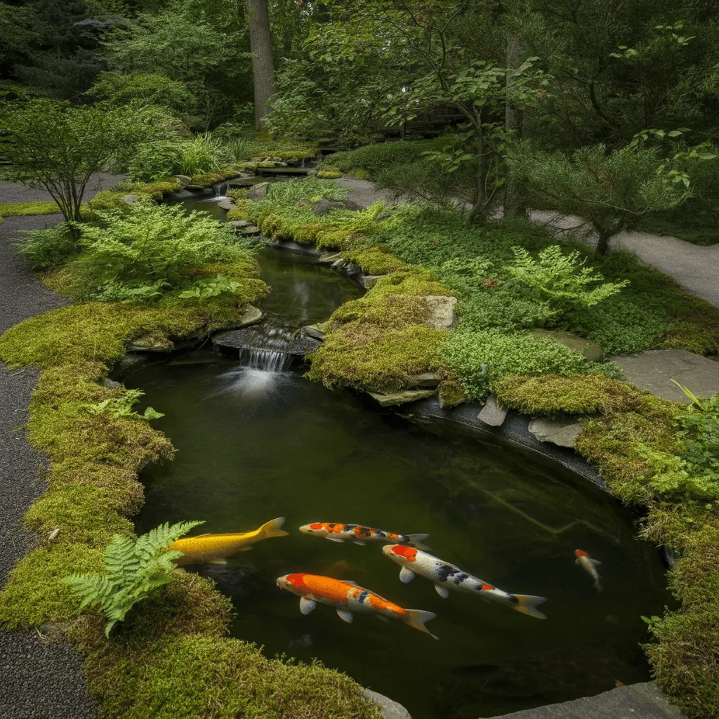 Garden Stream Koi Pond