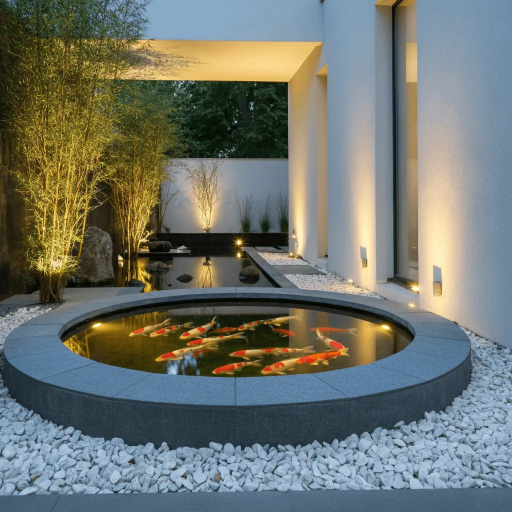 Modern Circular Koi Pond