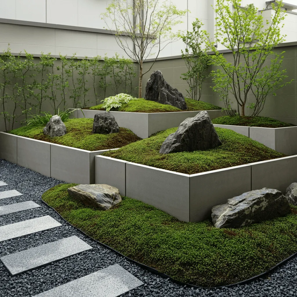 Raised Planters and Rocks