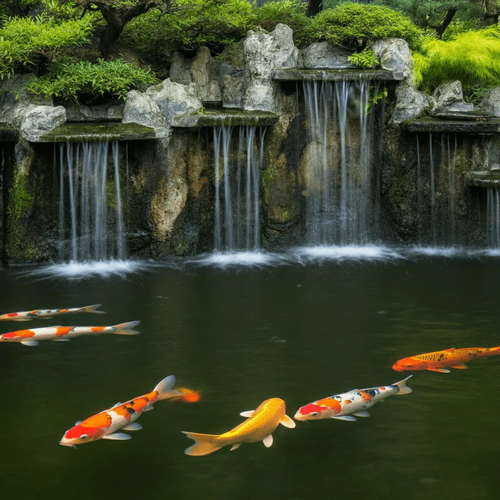 Rocky Waterfall Koi Pond