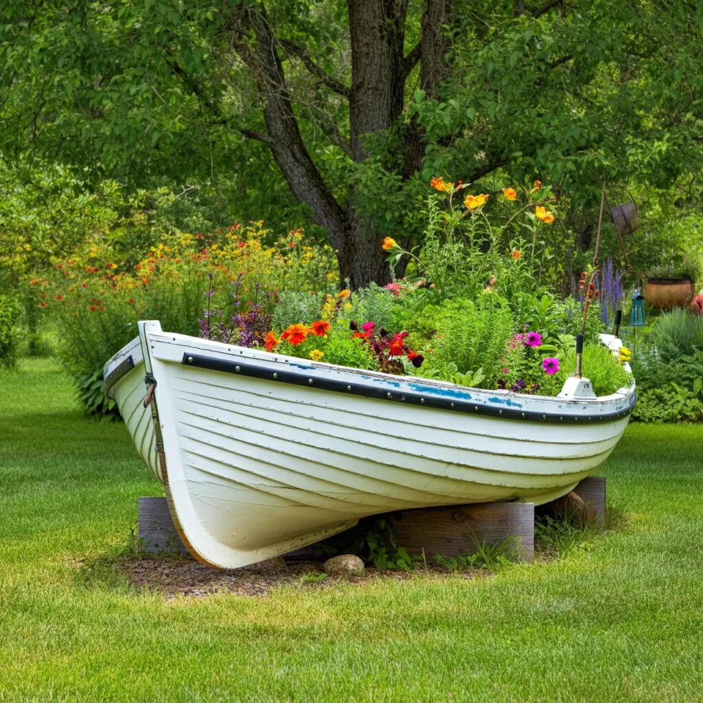Rowboat Raised Garden Bed