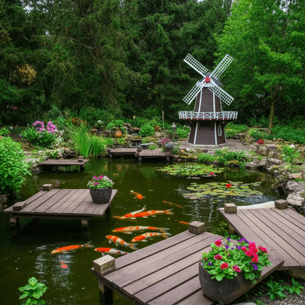 Rustic Wooden Koi Pond