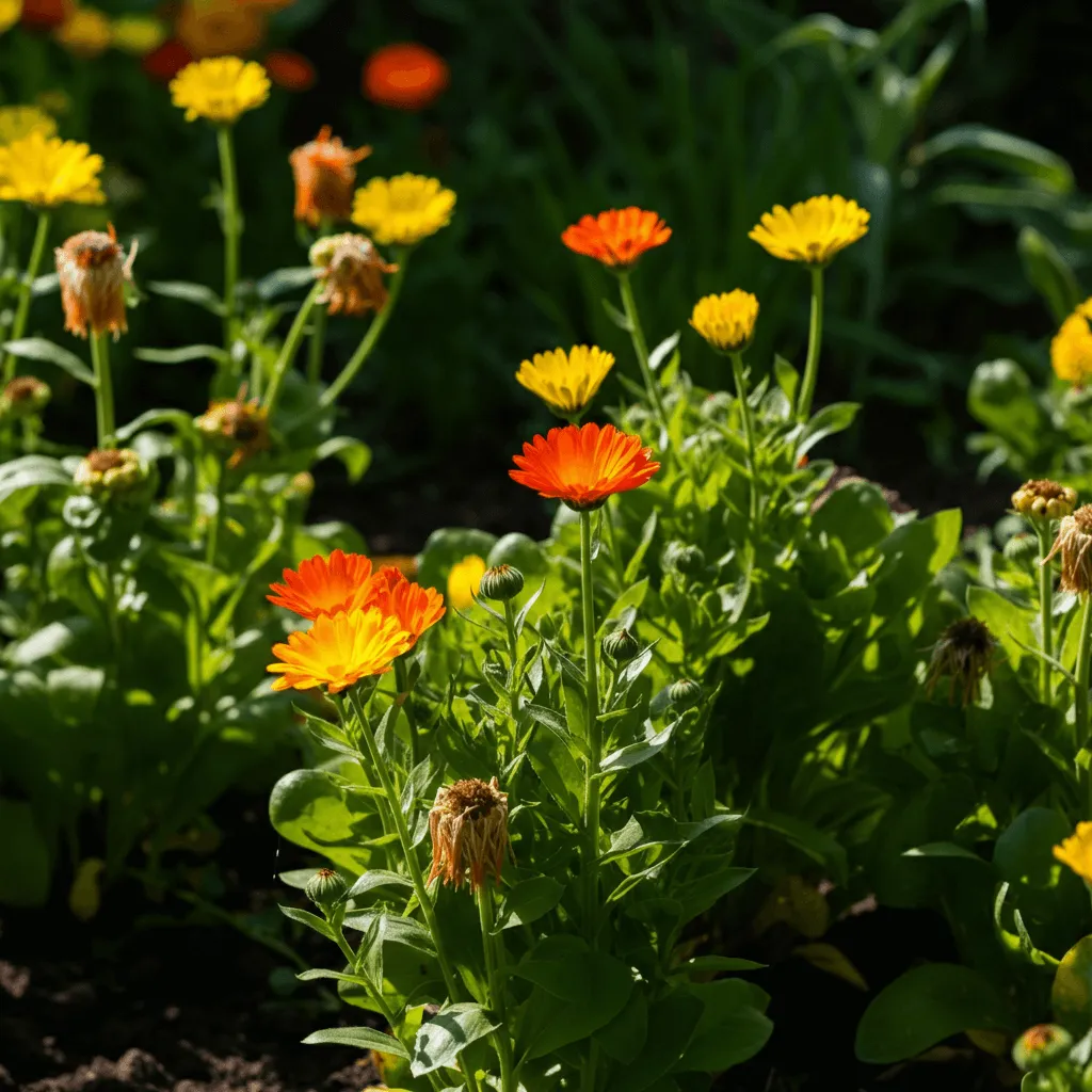 Calendulas in Garden