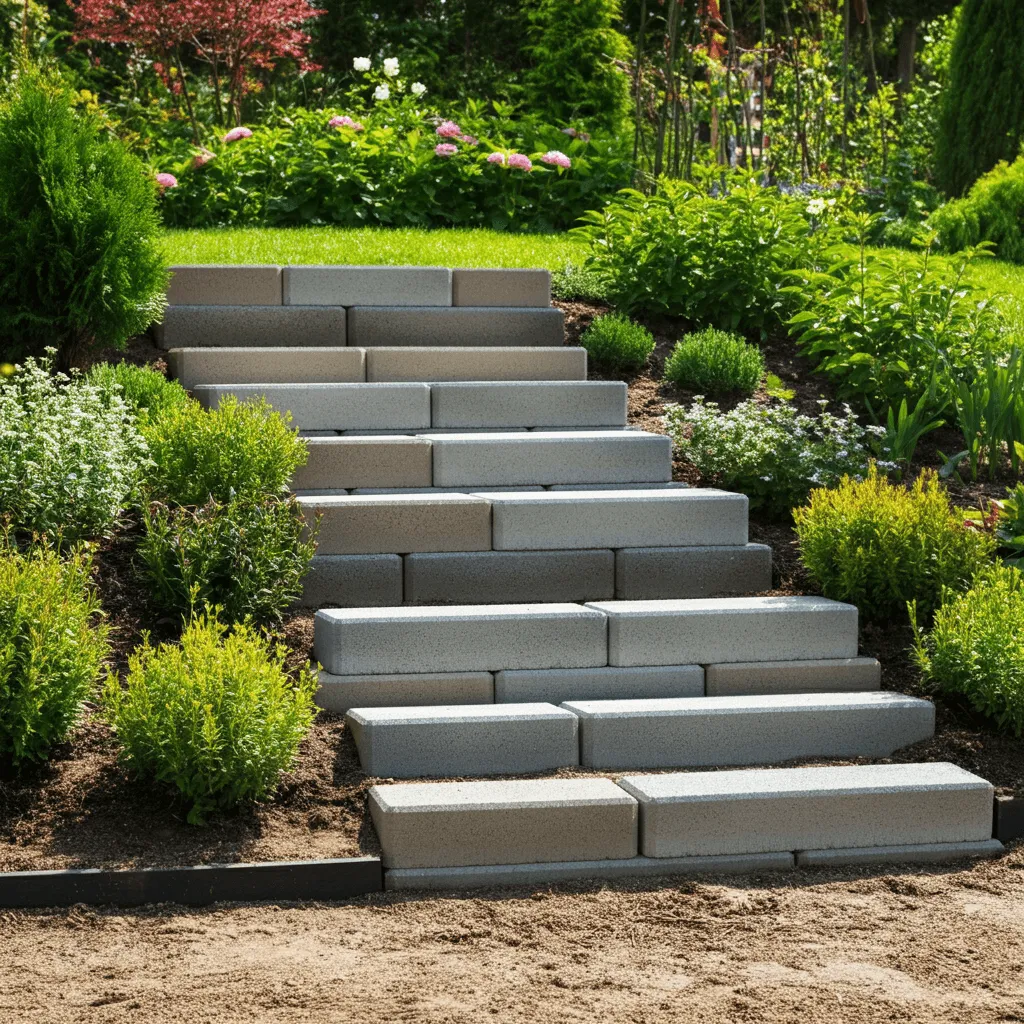 Cinder Block Garden Steps