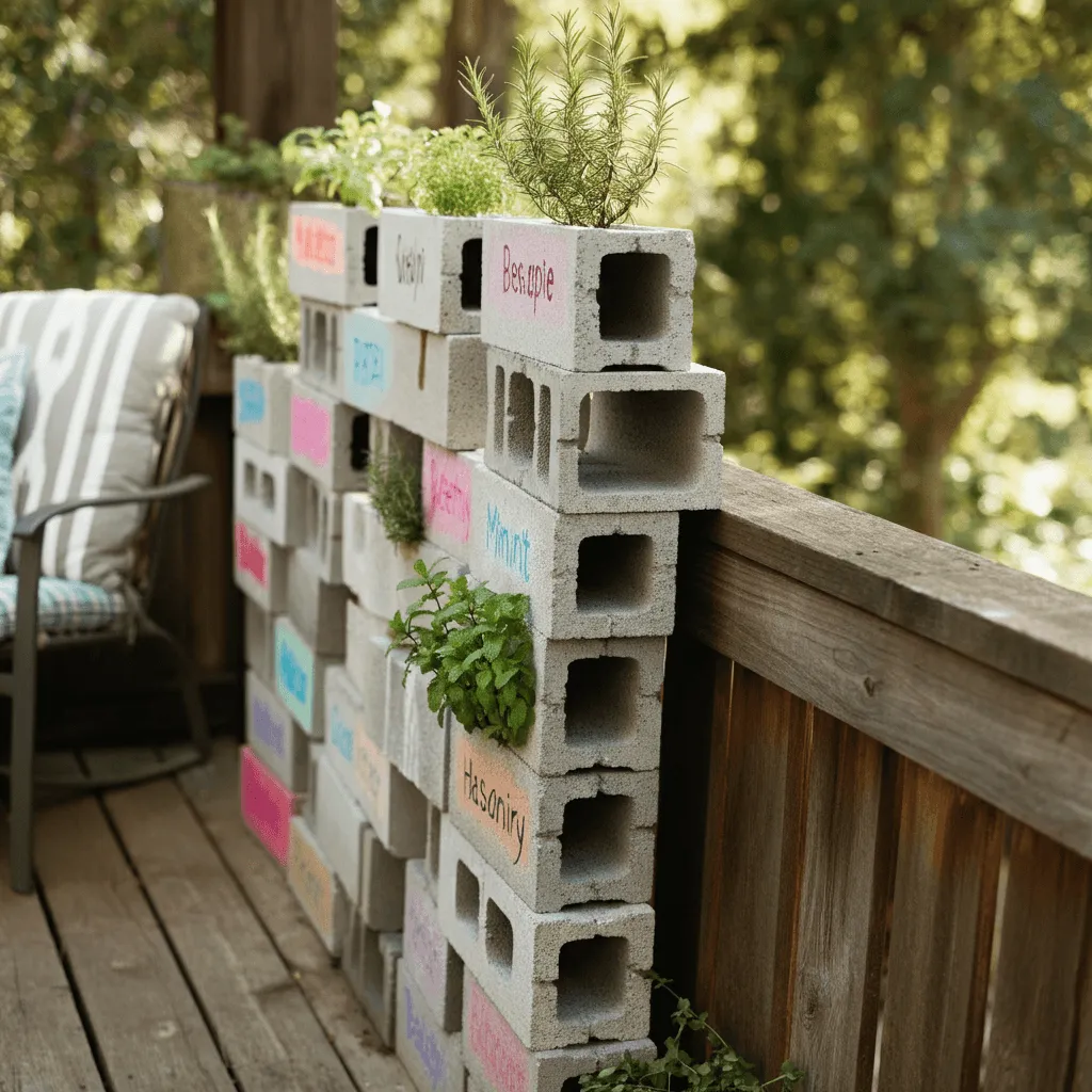 Cinder Block Herb Wall