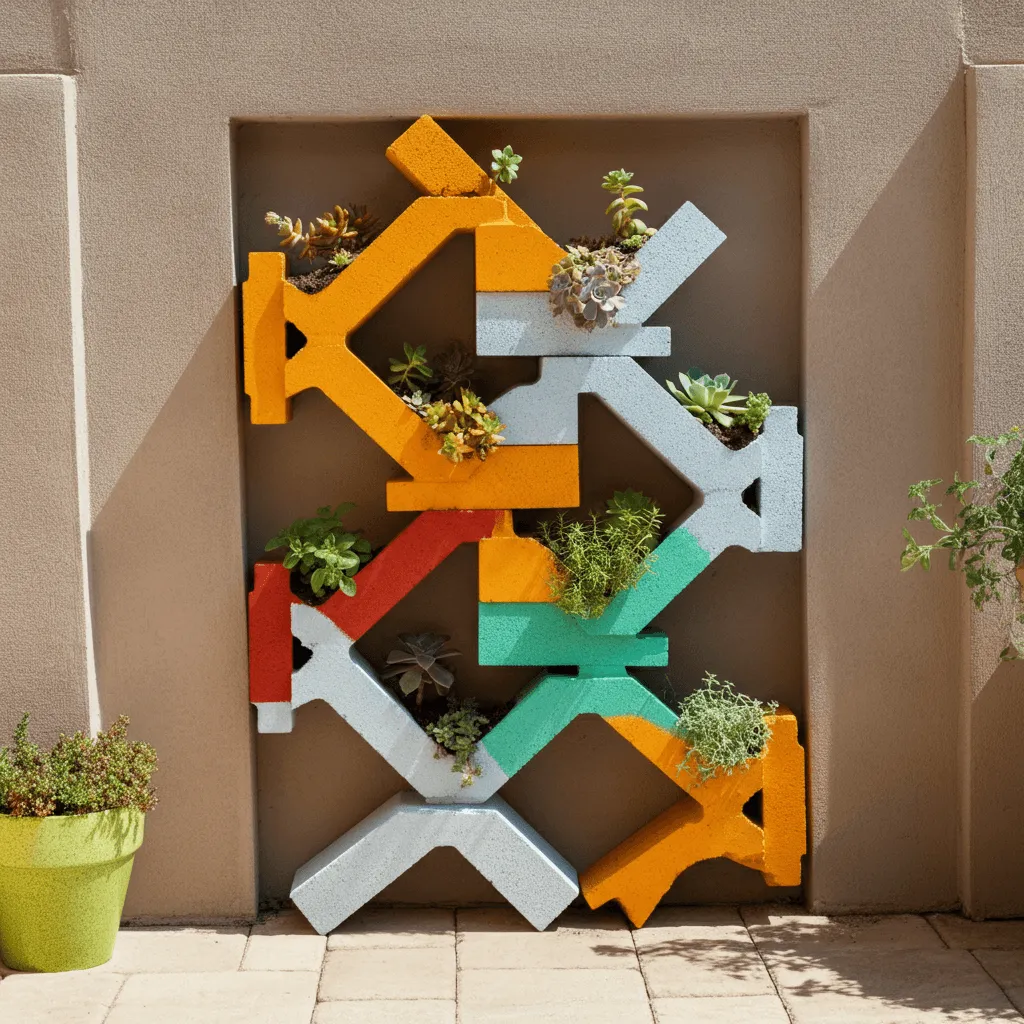 Cinder Block Vertical Garden