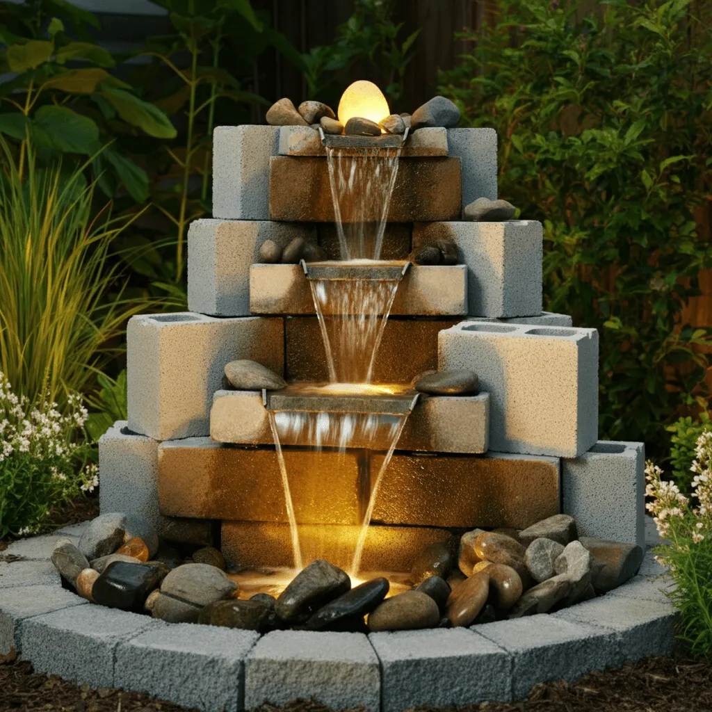 Cinder Block Water Feature
