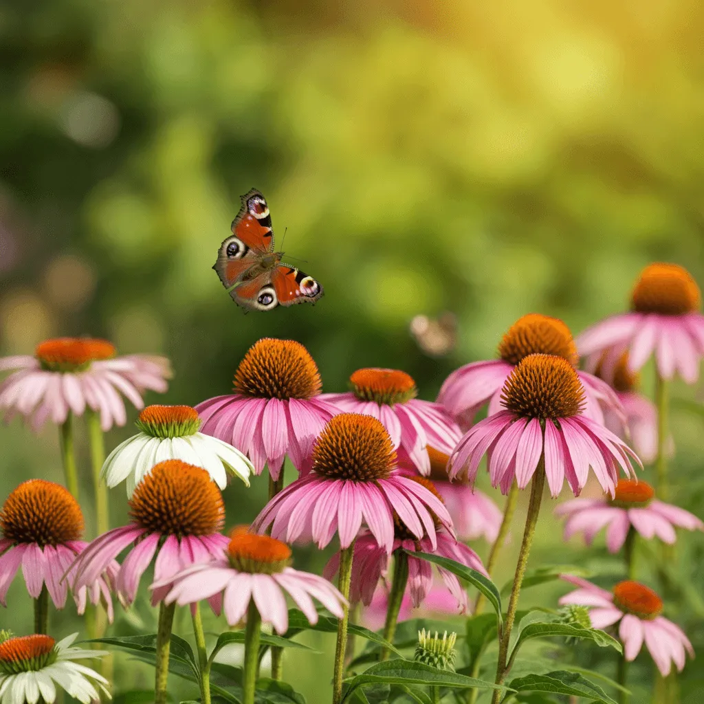 Coneflowers in Garden
