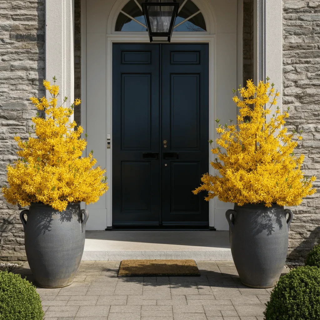 Forsythias Framing Doorway