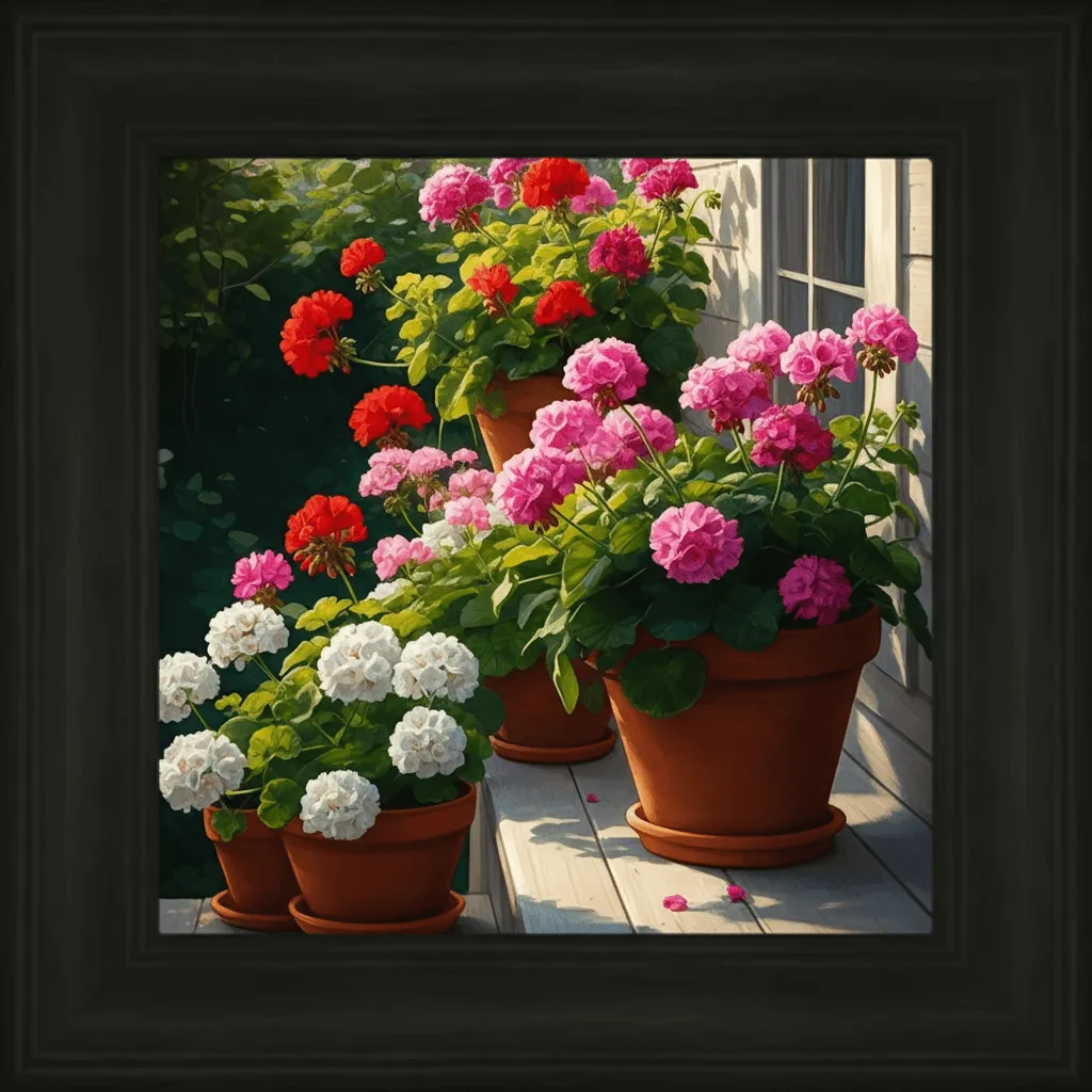Geraniums on Sunny Porch