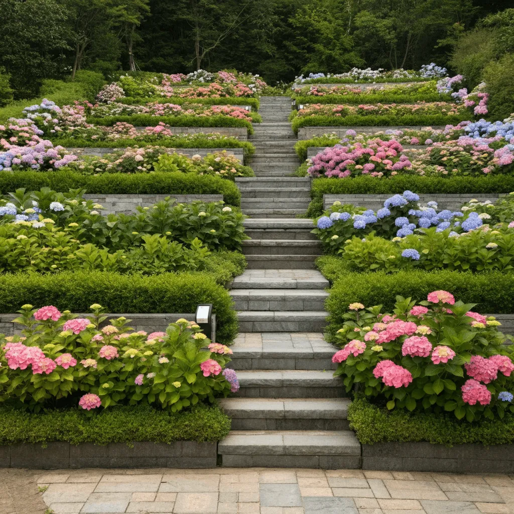 Hydrangeas Terraced Garden