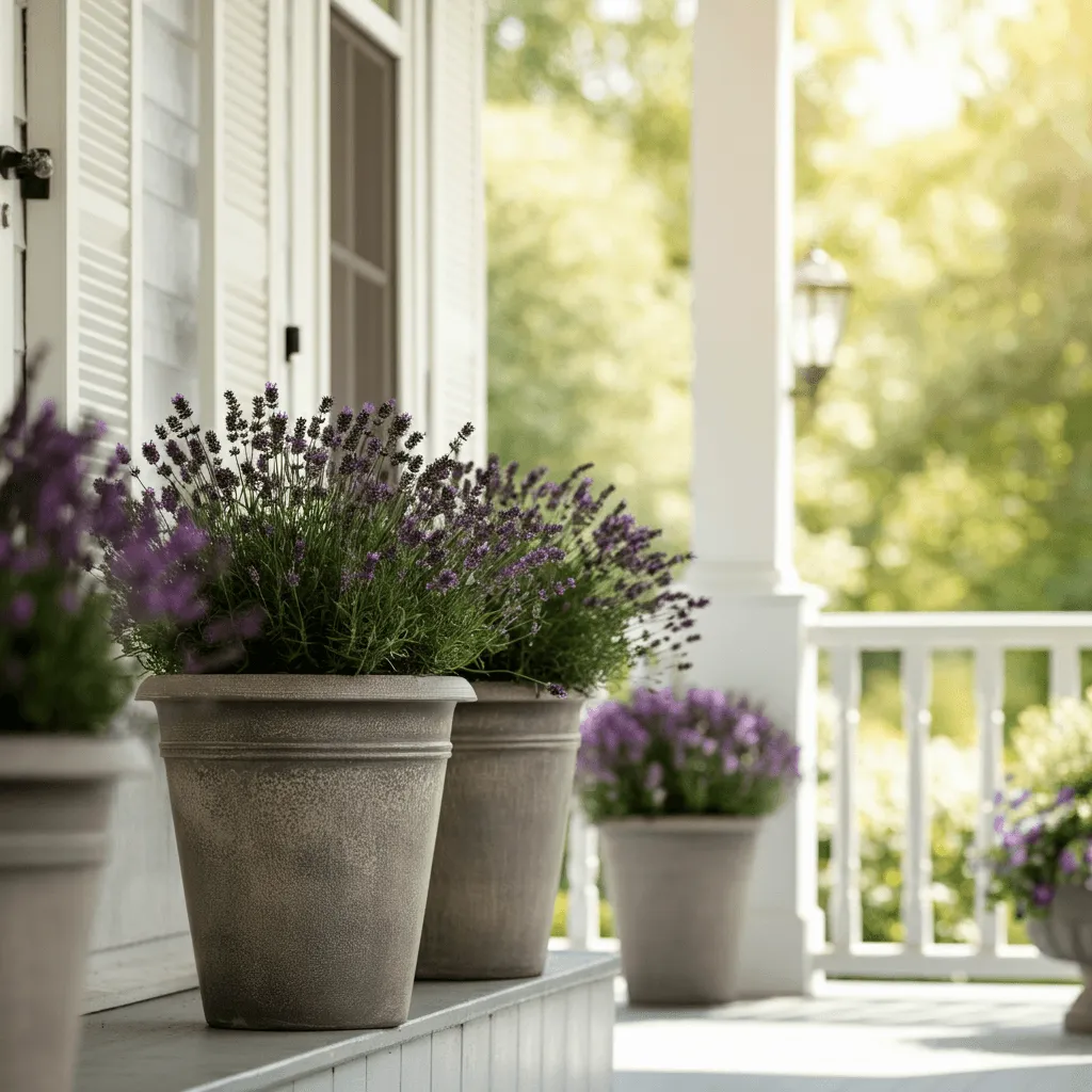 Lavender in Porch Pots