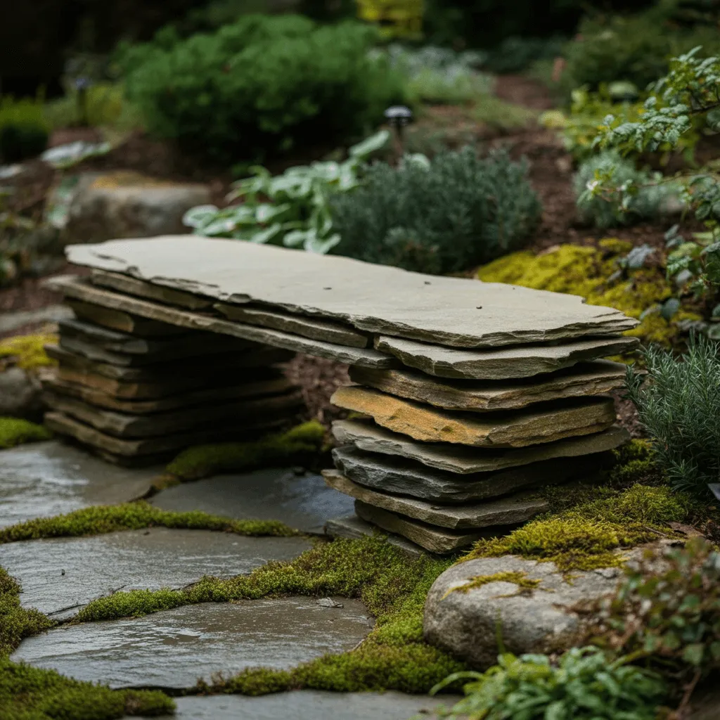 Layered Stone Bench