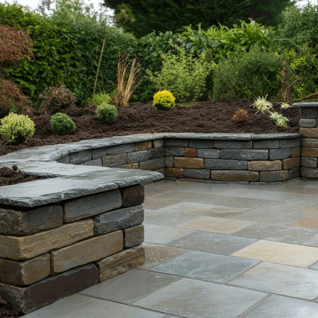 Low Stone Wall Garden