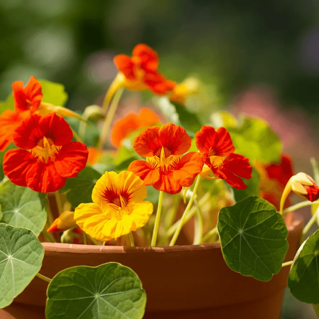 Nasturtiums in Garden