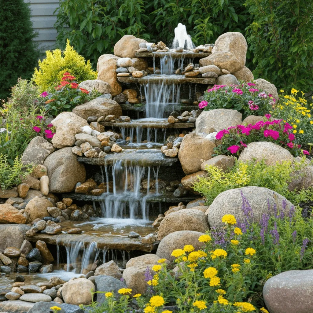 Natural Rock Waterfall Fountain