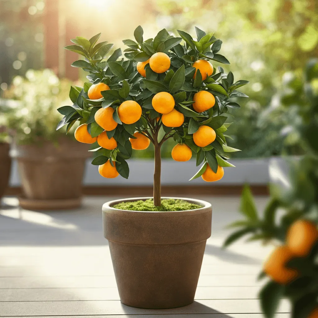 Potted Orange Tree