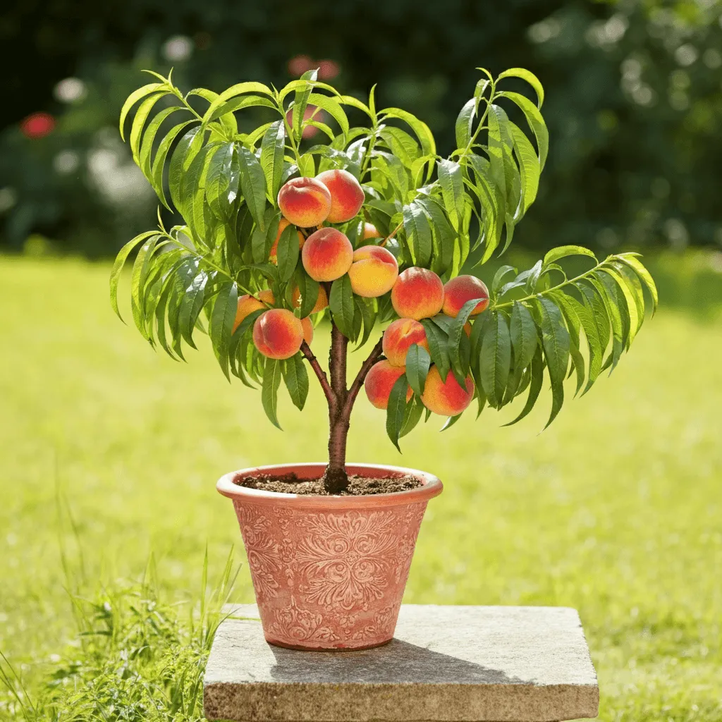 Potted Peach Tree