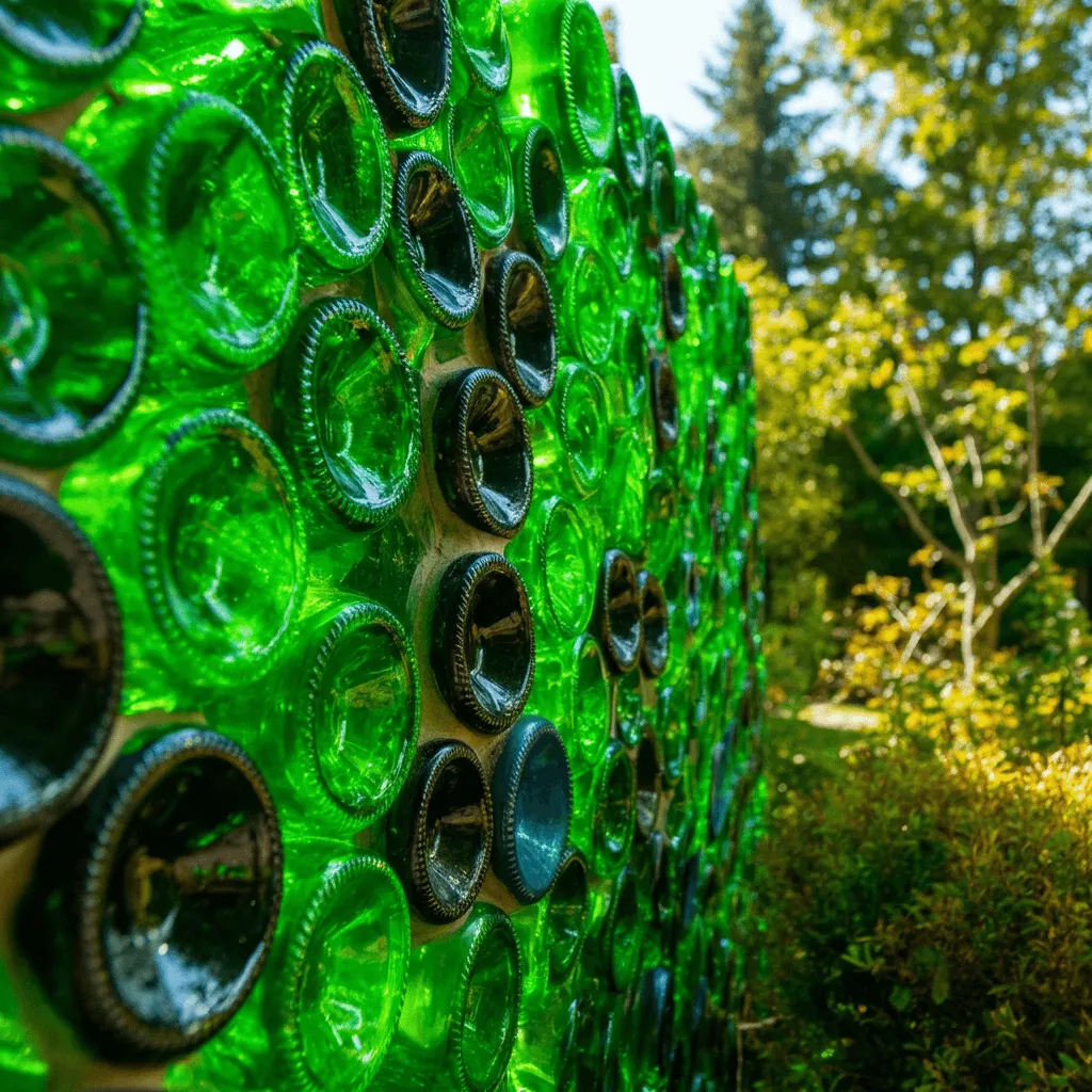 Recycled Glass Bottle Wall