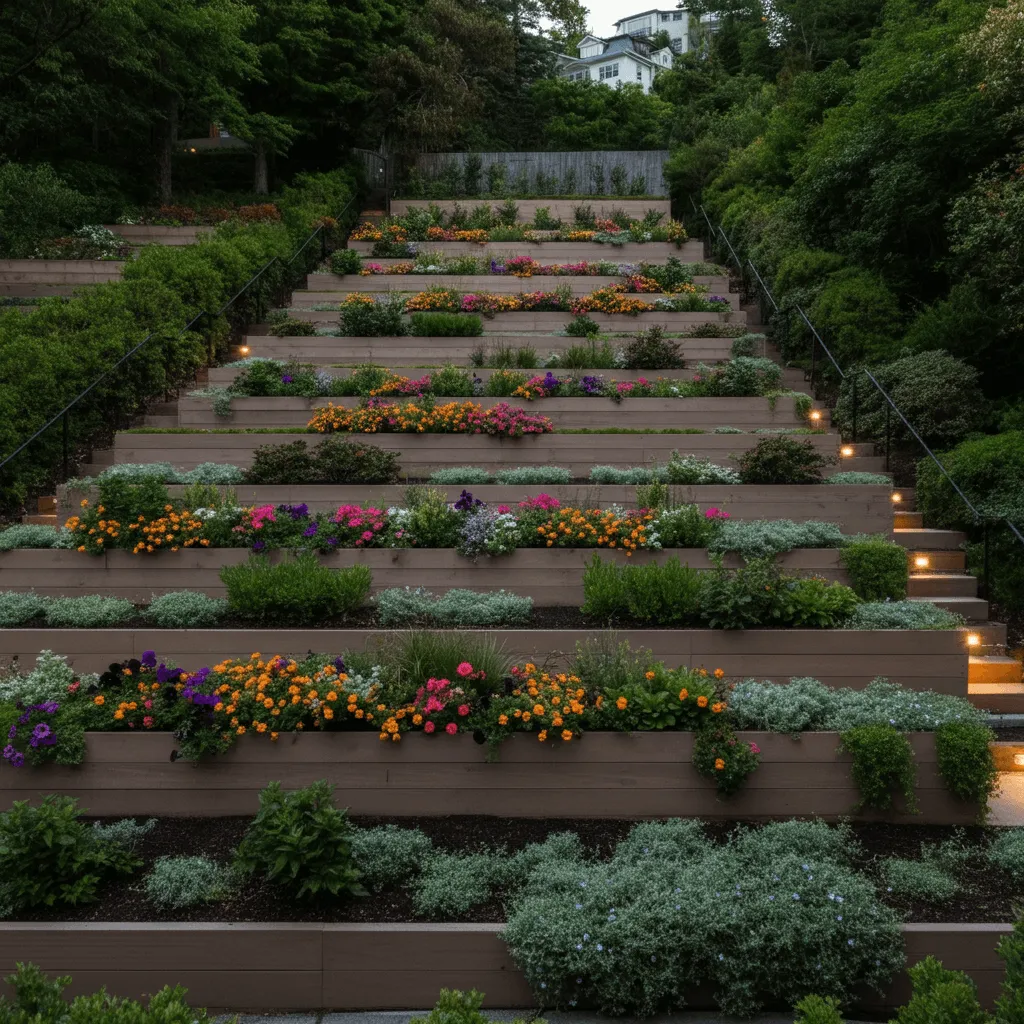 Terraced Planter Privacy Barrier