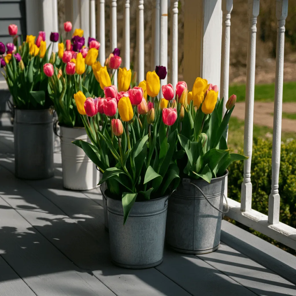 Tulips in Spring Containers