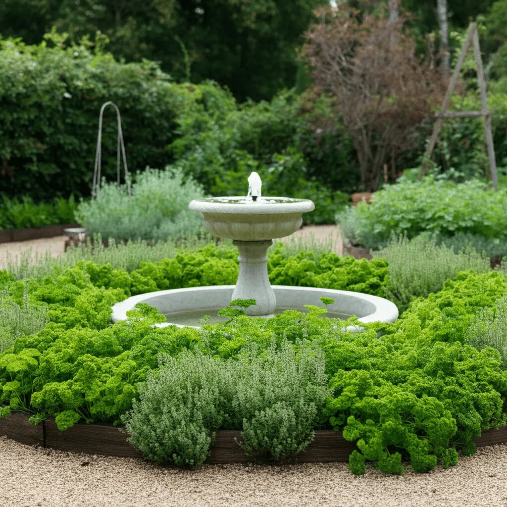 Vegetable Garden with Water Feature