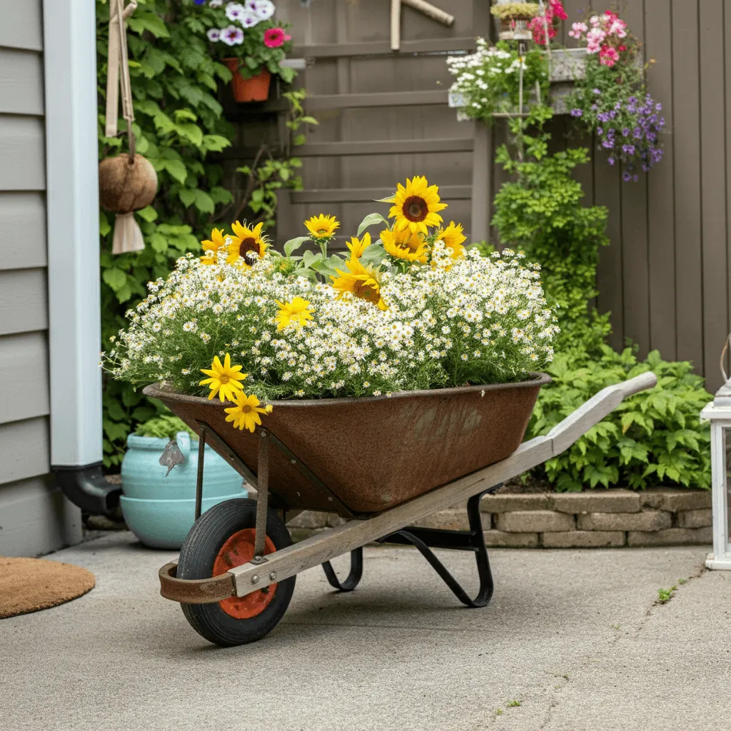 Whimsical Wheelbarrow Planter