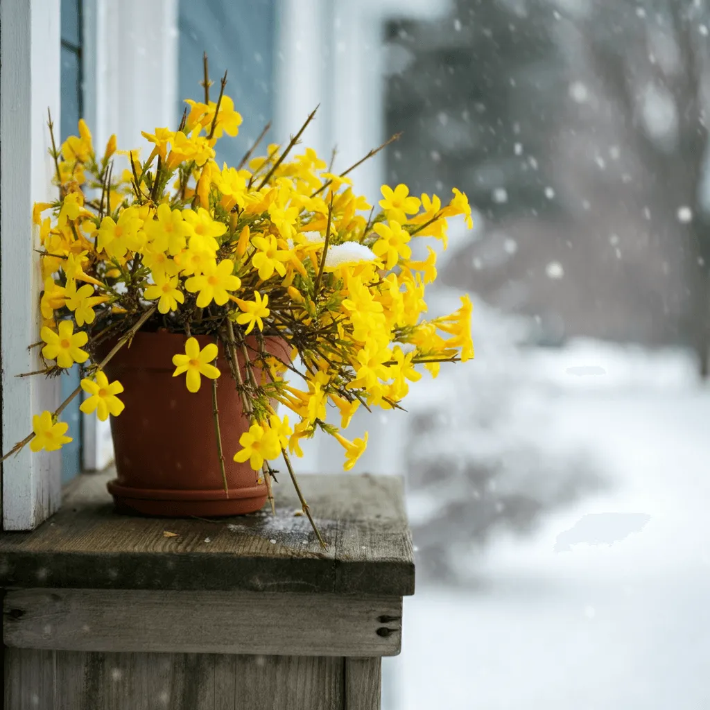 Winter Jasmine on Porch